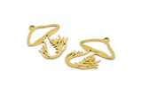 Brass Mushroom Charm, 12 Raw Brass Mushroom Charms With 1 Loop, Charm Pendants (23x18x0.60mm) A4524