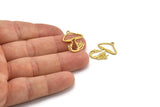 Brass Mushroom Charm, 12 Raw Brass Mushroom Charms With 1 Loop, Charm Pendants (23x18x0.60mm) A4524