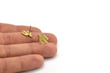 Brass Cactus Earrings, 12 Raw Brass Cactus Stud Earrings With 1 Hole (14x9x0.90mm) M03371 A4283