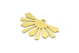 Semi Circle Charm, 10 Raw Brass Rising Sun Charms With 1 Loop, Pendant Charms, Earring Findings (15x25x0.60mm) A4269