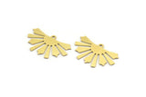 Semi Circle Charm, 10 Raw Brass Rising Sun Charms With 1 Loop, Pendant Charms, Earring Findings (15x25x0.60mm) A4269