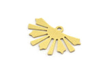 Semi Circle Charm, 24 Raw Brass Rising Sun Charms With 1 Loop, Pendant Charms, Earring Findings (12.5x20x0.60mm) A4268