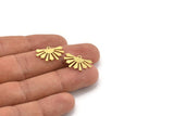 Semi Circle Charm, 24 Raw Brass Rising Sun Charms With 1 Loop, Pendant Charms, Earring Findings (12.5x20x0.60mm) A4268