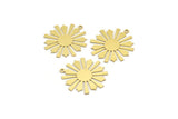 Brass Sun Charm, 8 Raw Brass Sun Charms With 1 Loop, Charm Pendants (27x25x0.60mm) A4273