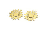 Brass Sun Charm, 12 Raw Brass Sun Charms With 1 Loop, Charm Pendants (22x20x0.60mm) A4271
