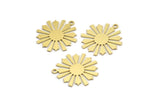 Brass Sun Charm, 12 Raw Brass Sun Charms With 1 Loop, Charm Pendants (22x20x0.60mm) A4271