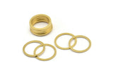 23mm Circle Connectors - 12 Raw Brass Circle Connectors (23x1.8x1mm) A4286