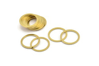 23mm Circle Connectors - 12 Raw Brass Circle Connectors (23x1.8x1mm) A4286
