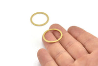 23mm Circle Connectors - 12 Raw Brass Circle Connectors (23x1.8x1mm) A4286