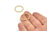 23mm Circle Connectors - 12 Raw Brass Circle Connectors (23x1.8x1mm) A4286