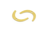 Brass Charm, 24 Raw Brass, Brass Pendants, Charm Pendants, U Shaped Charms, Brass Semi Circle Charms With 1 Hole (21x3x0.60mm) A4287