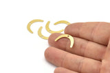Brass Charm, 24 Raw Brass, Brass Pendants, Charm Pendants, U Shaped Charms, Brass Semi Circle Charms With 1 Hole (21x3x0.60mm) A4287