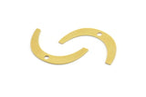 Brass Charm, 12 Raw Brass, Brass Pendants, Charm Pendants, U Shaped Charms, Brass Semi Circle Charms With 1 Hole (26x4x0.60mm) A4288