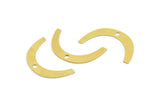 Brass Charm, 12 Raw Brass, Brass Pendants, Charm Pendants, U Shaped Charms, Brass Semi Circle Charms With 1 Hole (26x4x0.60mm) A4288
