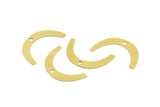 Brass Charm, 12 Raw Brass, Brass Pendants, Charm Pendants, U Shaped Charms, Brass Semi Circle Charms With 1 Hole (26x4x0.60mm) A4288