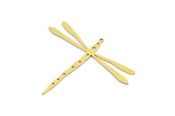 Brass Dragonfly Charm, 6 Raw Brass Dragonfly Shaped Charms With 1 Loop, Pendants, Findings (52x63x0.80mm) A4291
