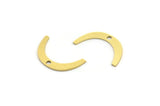 Brass Charm, 50 Raw Brass, Brass Pendants, Charm Pendants, U Shaped Charms, Brass Semi Circle Charms With 1 Hole (16.5x2.5x0.60mm) A4293
