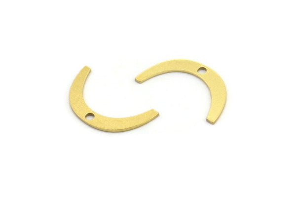 Brass Charm, 50 Raw Brass, Brass Pendants, Charm Pendants, U Shaped Charms, Brass Semi Circle Charms With 1 Hole (16.5x2.5x0.60mm) A4293
