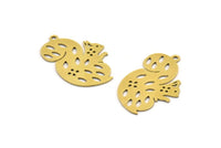 Brass Squirrel Charm, 10 Raw Brass Squirrel Charms With 1 Loop (28x18x0.60mm) A4545