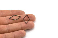 Black Diamond Earring Finding, 50 Oxidized Brass Black Diamond Connectors (13x23mm) Bs 1128 S457