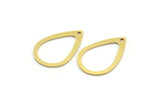 Brass Drop Charm, 24 Raw Brass Drop Shaped Charms With 1 Hole, Earrings, Findings (23x16x0.80mm) A4295