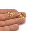 Brass Spider Charm, 24 Raw Brass Spider Shaped Charms With 1 Loop (22x14x0.60mm) A4305