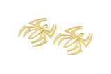 Brass Spider Charm, 8 Raw Brass Spider Shaped Charms With 1 Loop (30x26x0.60mm) A4312