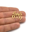 Brass Spider Charm, 8 Raw Brass Spider Shaped Charms With 1 Loop (30x26x0.60mm) A4312