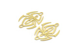 Brass Spider Charm, 12 Raw Brass Spider Shaped Charms With 2 Loops, Connector Findings (30x21x0.60mm) A4311