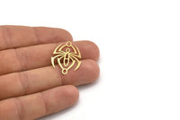 Brass Spider Charm, 12 Raw Brass Spider Shaped Charms With 2 Loops, Connector Findings (30x21x0.60mm) A4311