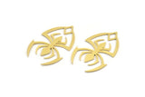 Brass Spider Charm, 10 Raw Brass Spider Shaped Charms With 1 Loop (32x21x0.60mm) A4309