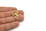 Brass Spider Charm, 10 Raw Brass Spider Shaped Charms With 1 Loop (32x21x0.60mm) A4309