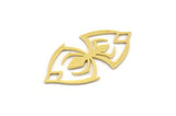 Brass Spider Charm, 12 Raw Brass Spider Shaped Charms With 2 Loops, Connector Findings (30x17x0.60mm) A4306