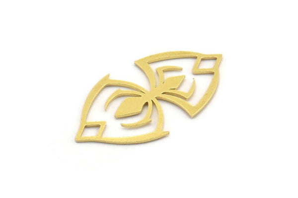 Brass Spider Charm, 12 Raw Brass Spider Shaped Charms With 2 Loops, Connector Findings (30x17x0.60mm) A4306