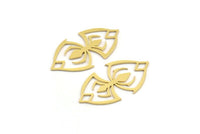 Brass Spider Charm, 12 Raw Brass Spider Shaped Charms With 2 Loops, Connector Findings (30x17x0.60mm) A4306