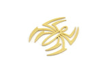 Brass Spider Charm, 12 Raw Brass Spider Shaped Charms With 1 Loop (24.5x21.5x0.60mm) A4307
