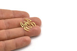 Brass Spider Charm, 12 Raw Brass Spider Shaped Charms With 1 Loop (24.5x21.5x0.60mm) A4307