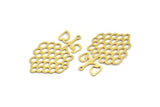Brass Fruit Charm, 6 Raw Brass Grape Shaped Charms With 1 Loop, Findings (38x24x0.60mm) A4564