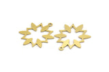 Brass Flower Charm, 12 Raw Brass Flower Shaped Charms With 1 Loop, Findings (25x20x0.60mm) A4561