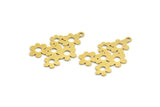 Brass Flower Charm, 12 Raw Brass Flower Shaped Charms With 1 Loop, Findings (25x16x0.60mm) A4568
