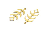 Brass Moon Charm, 12 Raw Brass Crescent Moon Charms With 1 Loop (32.5x14x0.60mm) A4581
