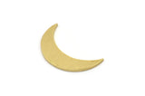 Brass Moon Blank, 12 Raw Brass Crescent Moon Shaped Blanks, Findings (25x6.5x1mm) A4593