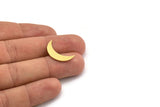 Brass Moon Blank, 12 Raw Brass Crescent Moon Shaped Blanks, Findings (21x5.5x1mm) A4592