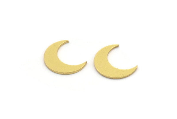 Brass Moon Blank, 100 Raw Brass Crescent Moon Blanks, Brass Blanks (9.5x3x0.60mm) A4588