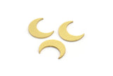 Brass Moon Blank, 100 Raw Brass Crescent Moon Blanks, Brass Blanks (9.5x3x0.60mm) A4588