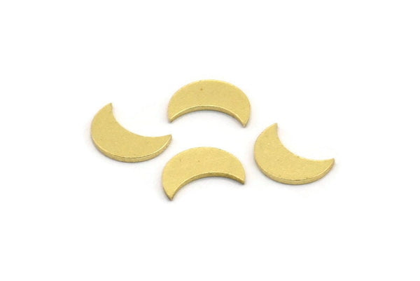 Brass Moon Blank, 100 Raw Brass Crescent Moon Blanks, Brass Blanks (7.5x3x0.60mm) A4585