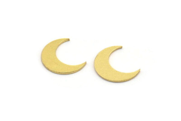 Brass Moon Blank, 50 Raw Brass Crescent Moon Blanks, Brass Blanks (11x3.5x0.60mm) A4583