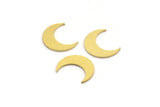 Brass Moon Blank, 50 Raw Brass Crescent Moon Blanks, Brass Blanks (11x3.5x0.60mm) A4583