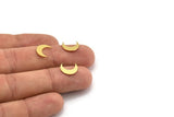 Brass Moon Blank, 50 Raw Brass Crescent Moon Blanks, Brass Blanks (11x3.5x0.60mm) A4583