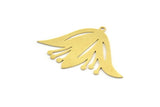 Brass Tulip Charm, 6 Raw Brass Tulip Charms With 1 Loop, Pendant Charms (37x26x0.60mm) A3409